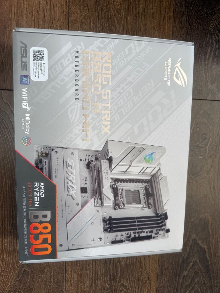 ASUS ROG Strix B850-A Gaming WiFi AMD ATX motherboard, 14+2+2 power stages, DDR5 slots, four M.2 slo