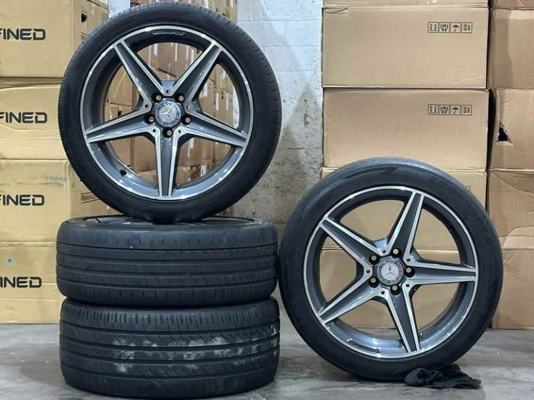 18" GENUINE OEM MERCEDES C-CLASS W205 ALLOY WHEELS & TYRES