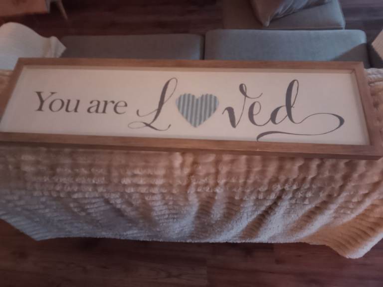 You Are Loved Wall Art Sign – Wooden Frame, Good Condition