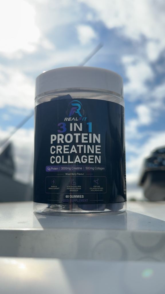 RealFit 3-in-1 Protein Creatine Collagen Gummies - Mixed Berry, New