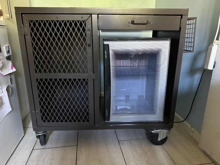 Industrial Metal Bar Cabinet with Fridge – Commercial Quality