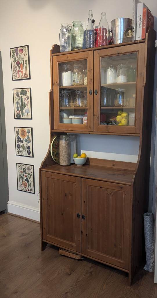 Welsh Dresser storage cabinet with Glass Doors – Good Condition - W92.5cm x D42.5cm x H198cm