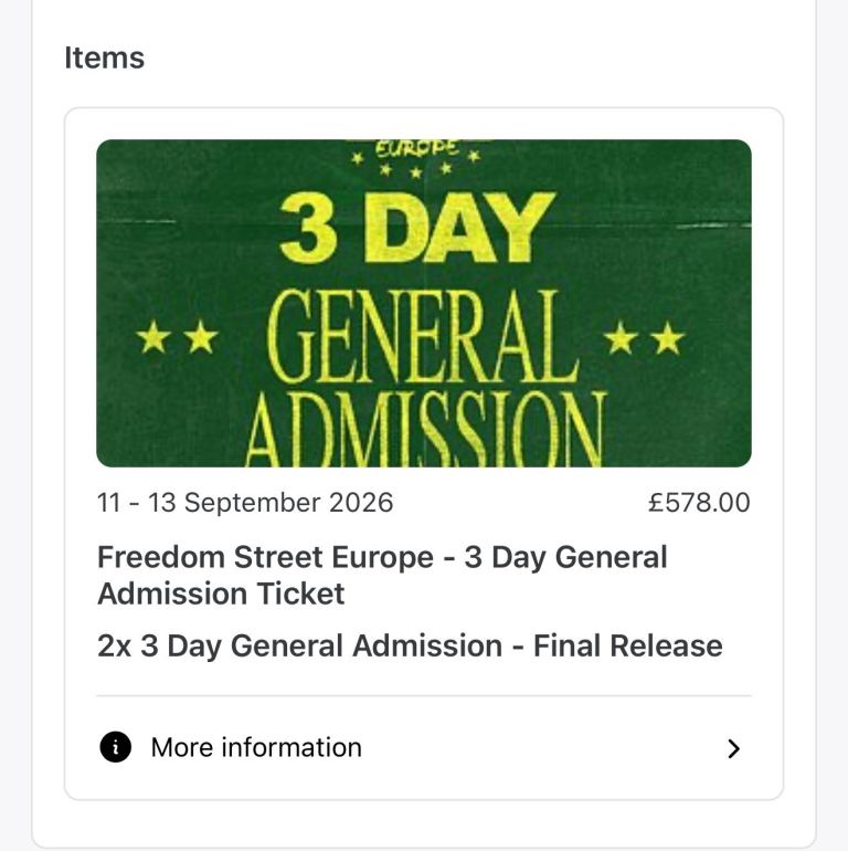 Freedom Street Europe Malta 3 Day General Admission Ticket