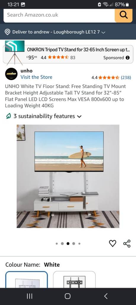 UNHO black TV Floor Stand with Mount - 32"-85" Screens