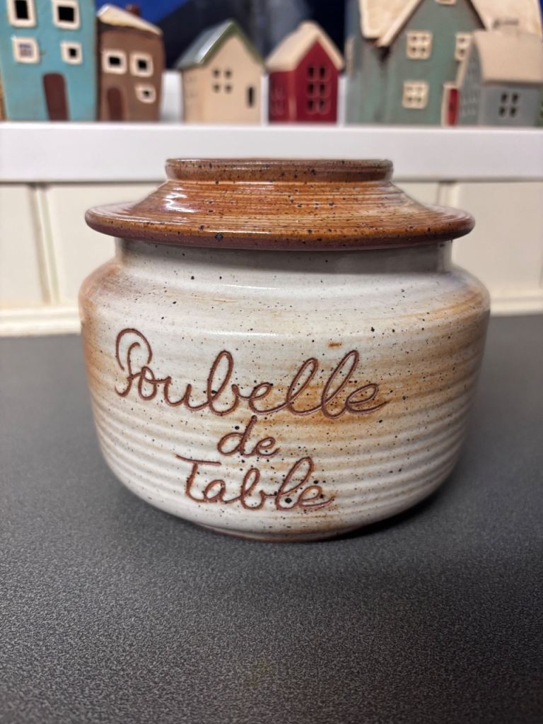 Vintage French Stoneware Table Bin: Grès Du Marais Kitchen Storage