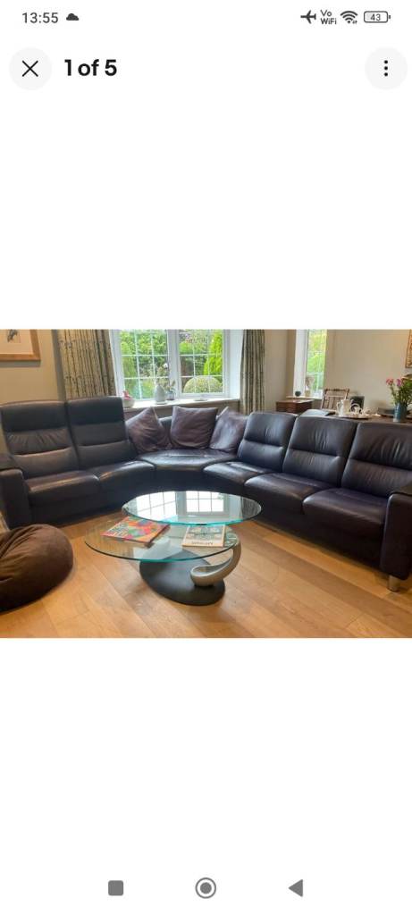 Large Quality Ekornes stressless recliner corner sofa RRP 9500