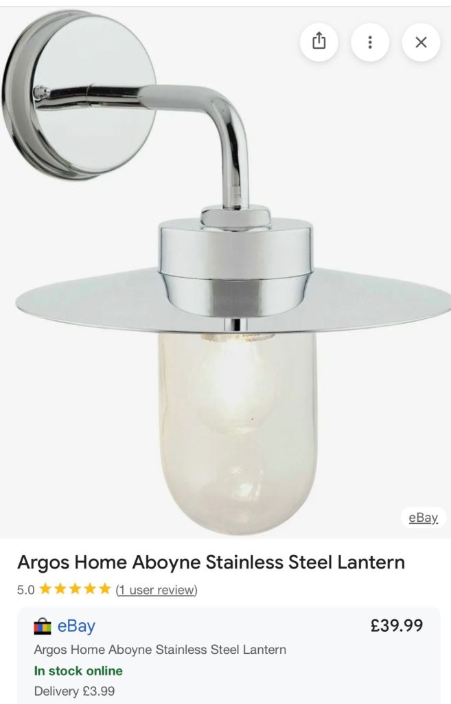 NEW Design Home Aboyne Stainless Steel Outdoor or Indoor Lantern