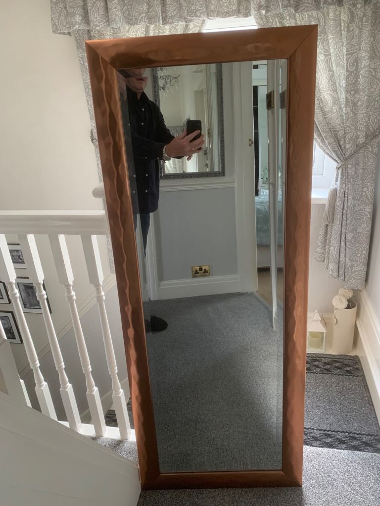 Tall Bevelled copper framed Mirror 