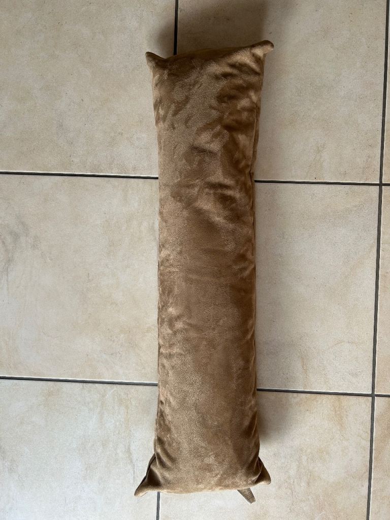 Light tan suede effect draught excluder- good condition