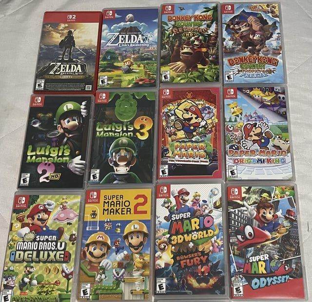 Nintendo Switch Games Bundle - Mario, Zelda, Luigi's Mansion