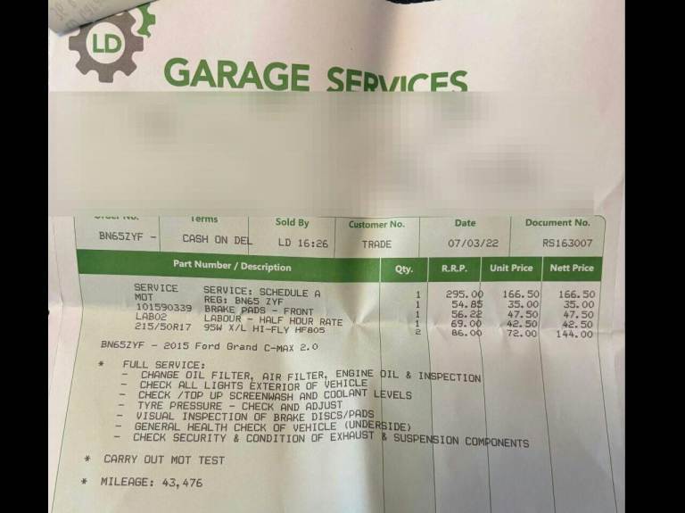 2015 Ford Grand C-Max 2.0 TDCi Titanium MPV 5dr Diesel Powershift Euro 6 (s/s) (150 ps) MPV Diese...