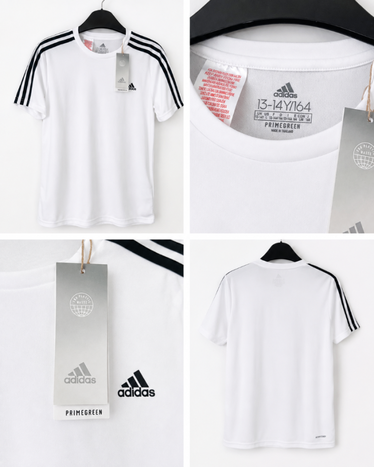 Brand New Adidas Primegreen T-Shirt – White, Size 13-14Y