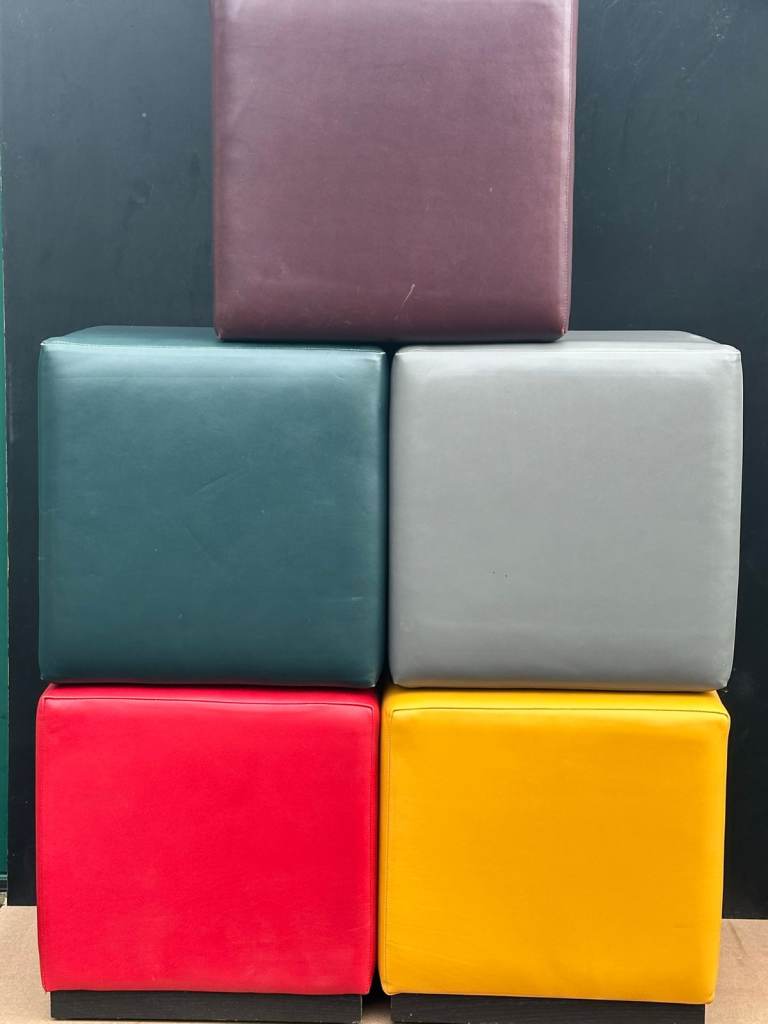 Leather Footstool Cubes