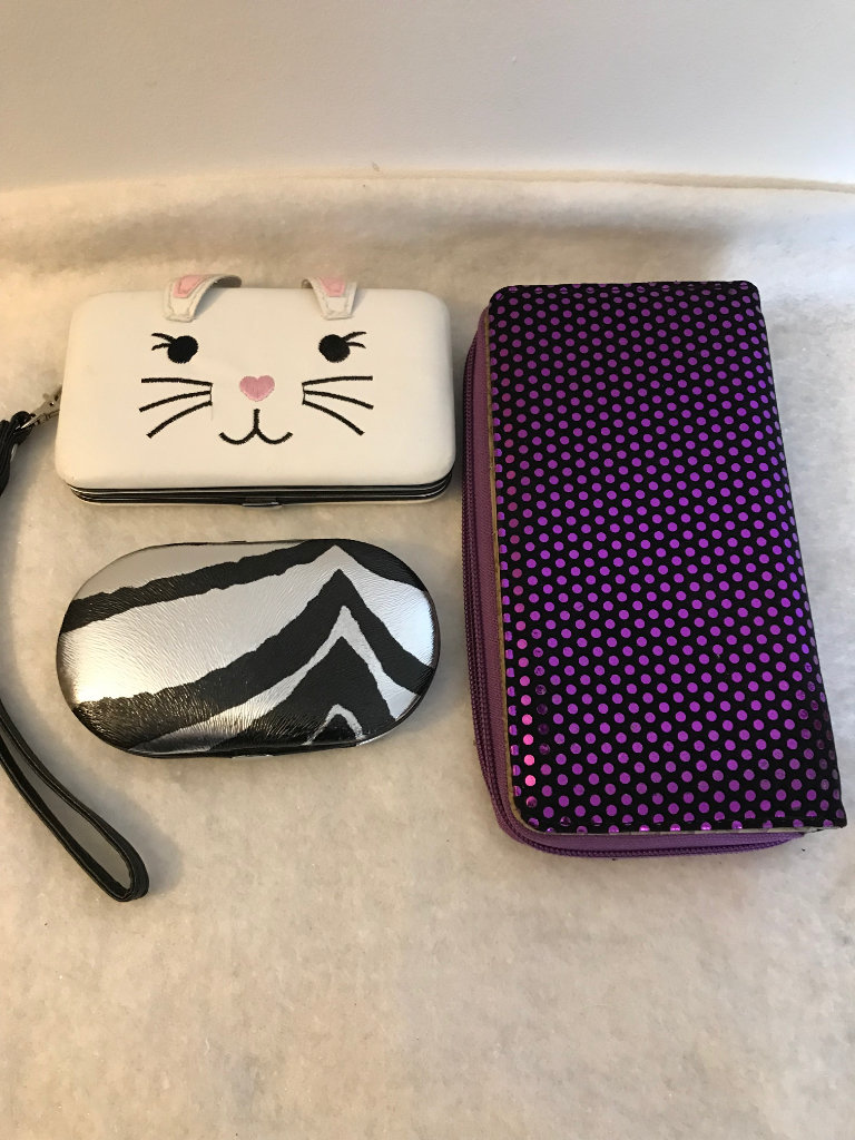 New Purple Purse - New Cat Card Case - Manicure Set