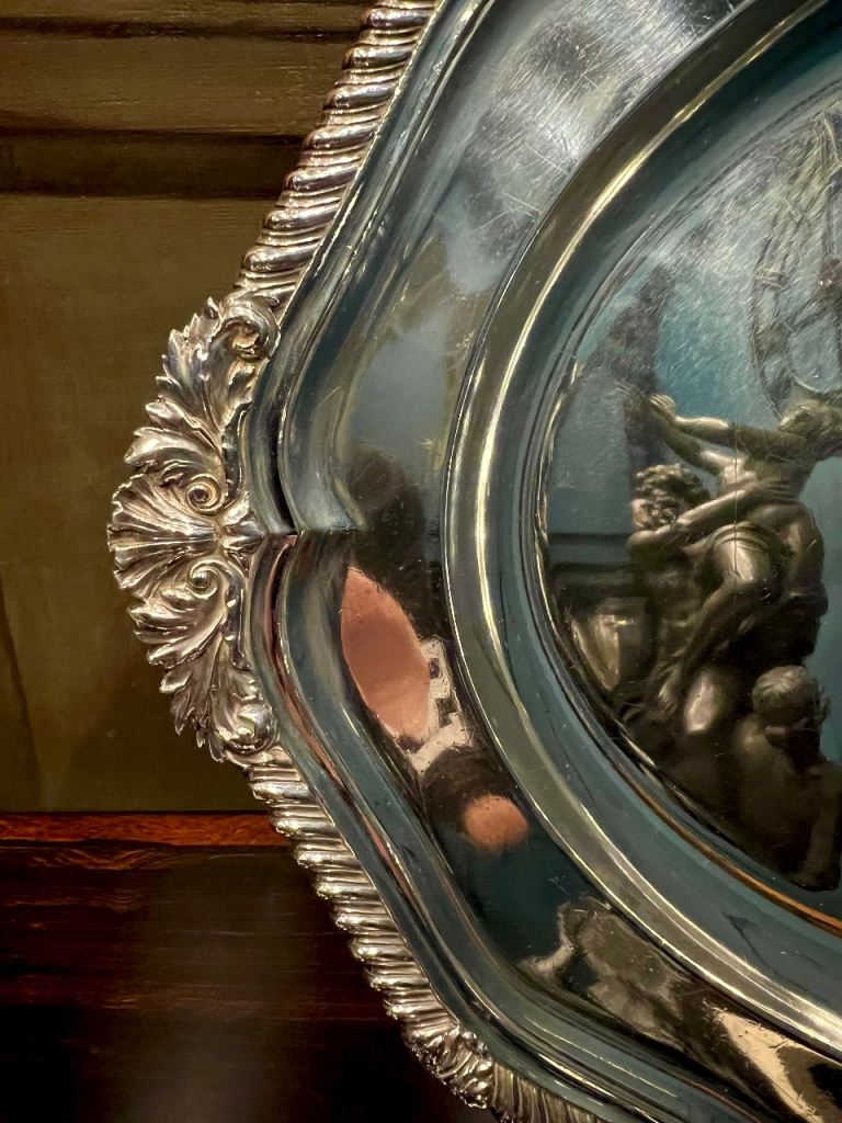 Massive Paul Storr George III antique Sterling silver platter / tray . Hallmarked 925