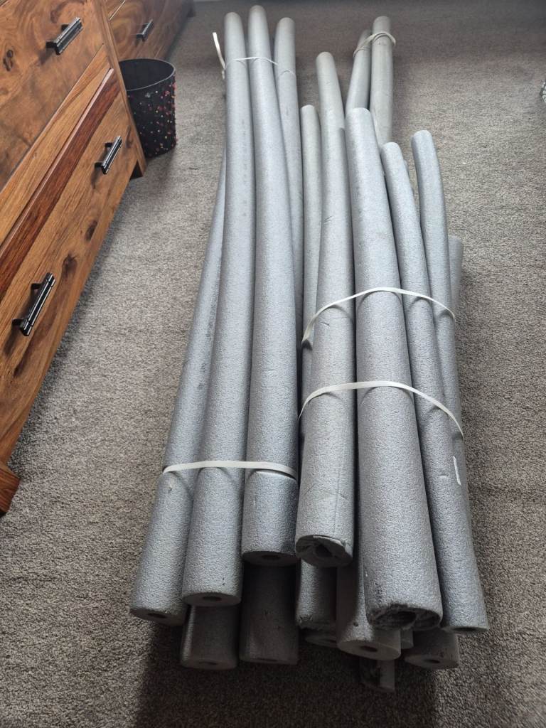 Grey pipe insulation