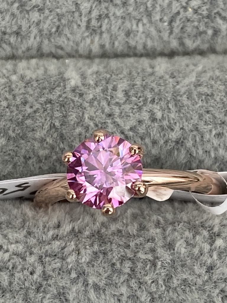 Pink Moissanite ring NEW
