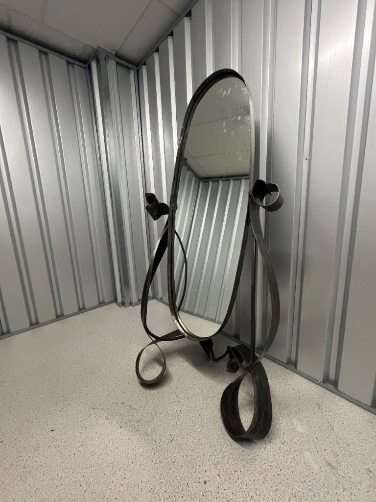 Designer hand made free standing metal mirror. Free collect in person. 