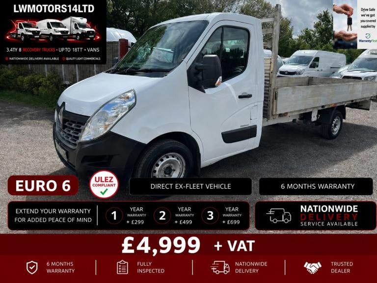 RENAULT MASTER LL35DCI 130 L3H1 EXLWB 16FT LONG ALLOY DROPSIDER 2020 69 REG