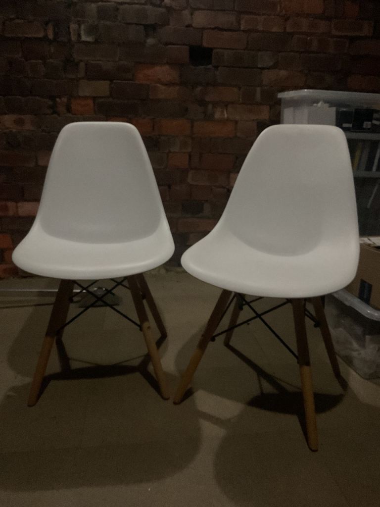 Pair of Eames inspired dining chairs