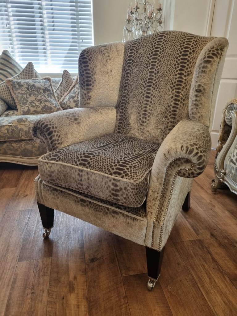 Duresta Somerset,Silver Velvet Snake Skin,Arm Chair,Delivery 