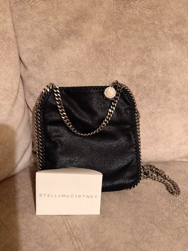 Stella McCartney Black Crossbody Bag with Chain Strap 