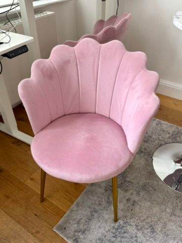Pink modern velvet tub chairs