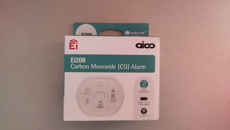 Carbon Monoxide Alarm - Brand New in box - Aico Ei208 - 10year battery included