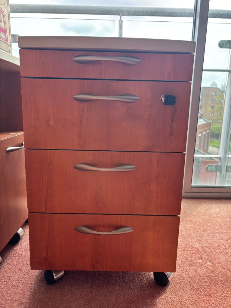 2x solid wood office cabinets 
