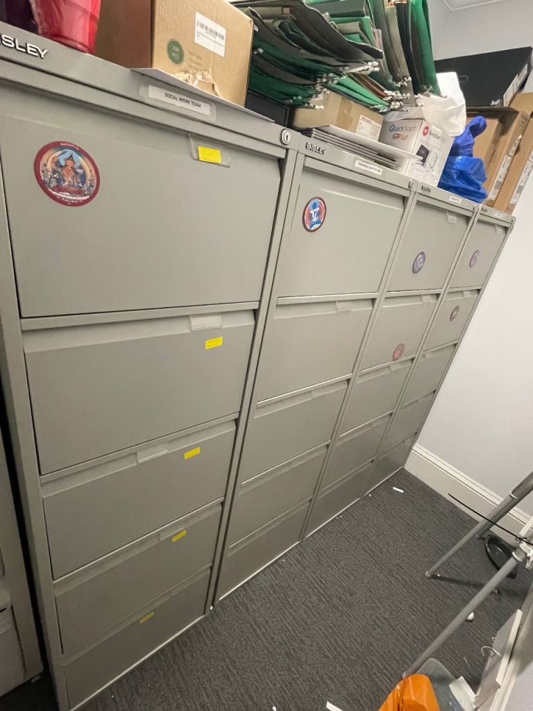 5 Drawer Bisley Filing Cabinets (4 Available)
