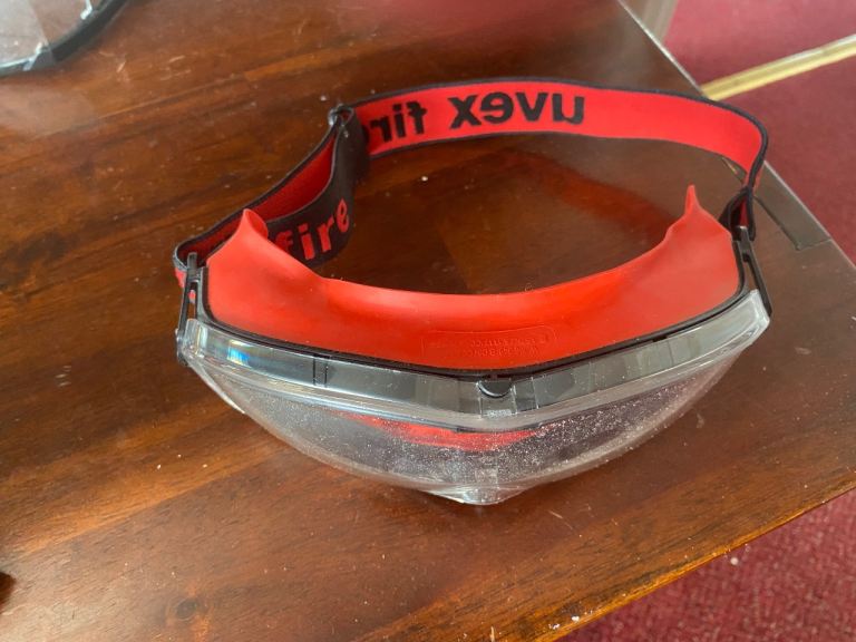 Uvex fire safety goggles
