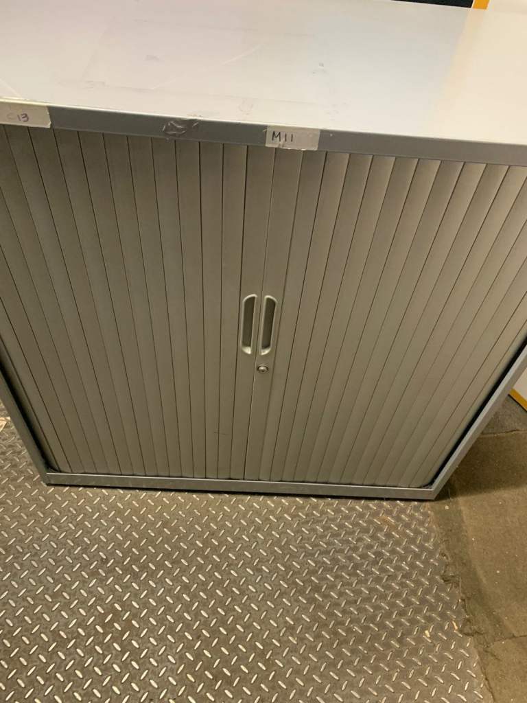 image for Medium high Sliding door cupboards and filing cabinets (2 available) 100cm wide, 47cm deep, 