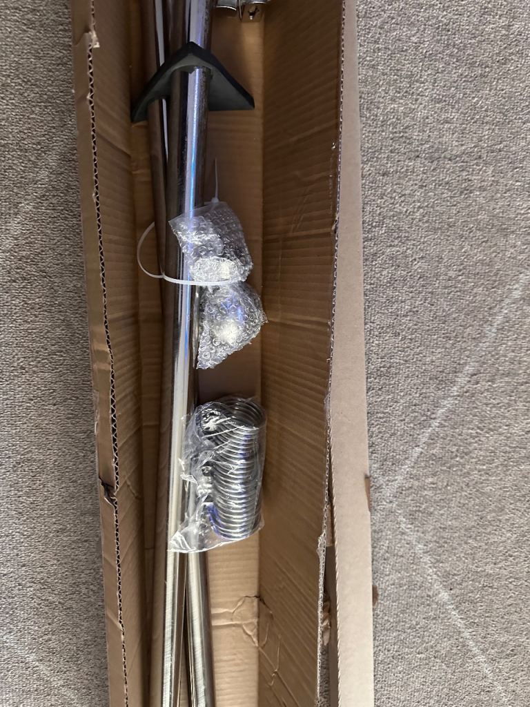 Curtain pole polished chrome 28mm diameter 2M length