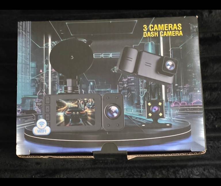 3 Cameras Dash Camera - Brand New, Boxed