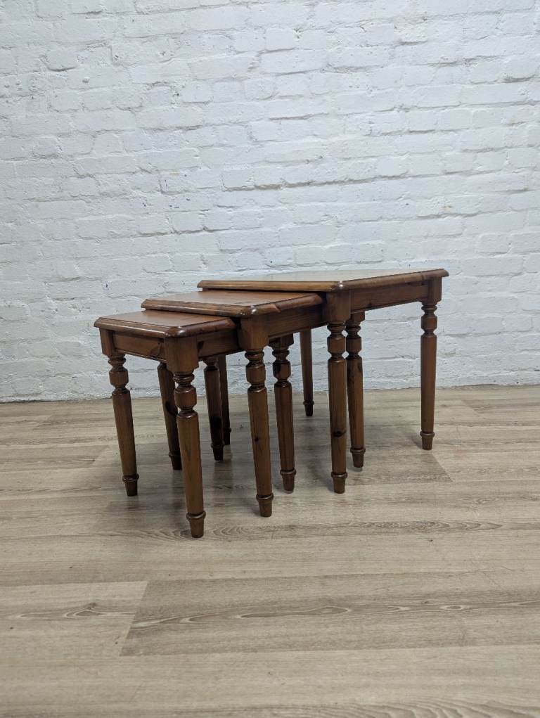Ducal Victoria pine nest of 3 tables (DELIVERY AVAILABLE)
