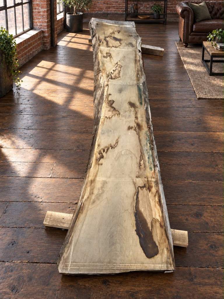 Large Live Edge Oak Timber Slab 3.04m River Epoxy Resin Tabletop 55mm #12