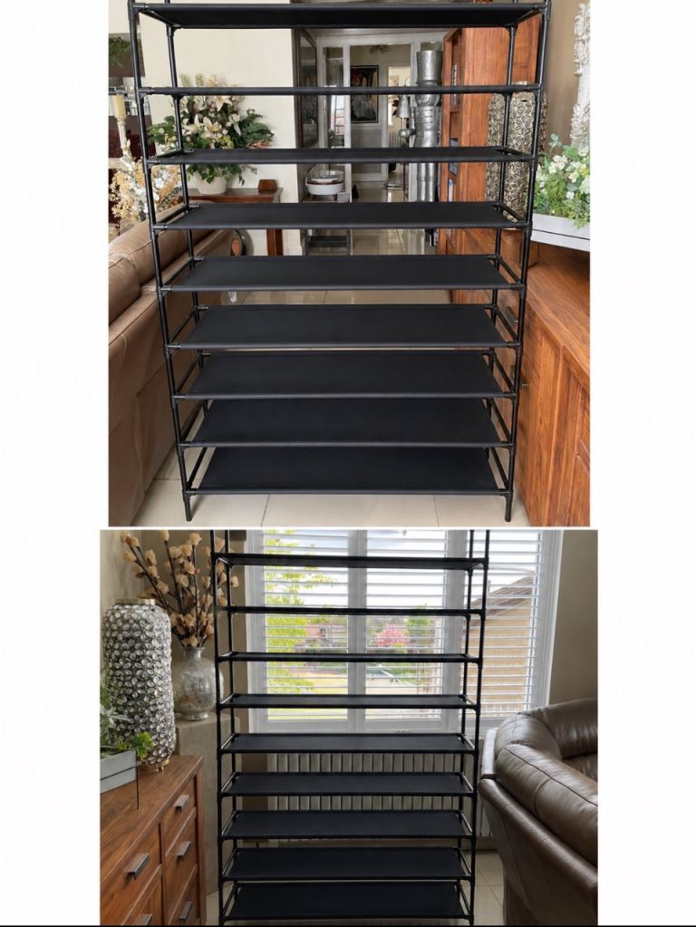 Tall Canvas Shoe Storage Rack