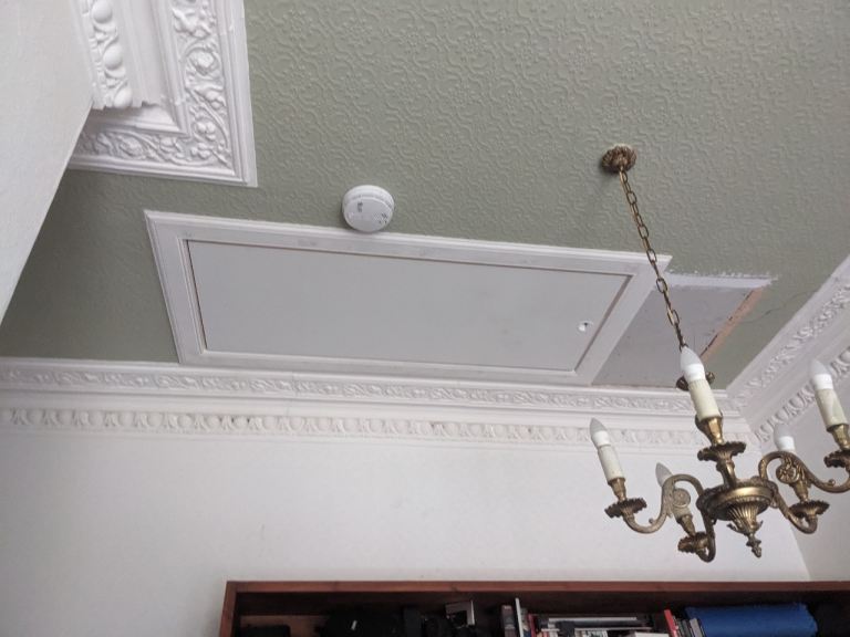 High ceiling (360 cm or 12ft) folding metal loft ladders collection only only