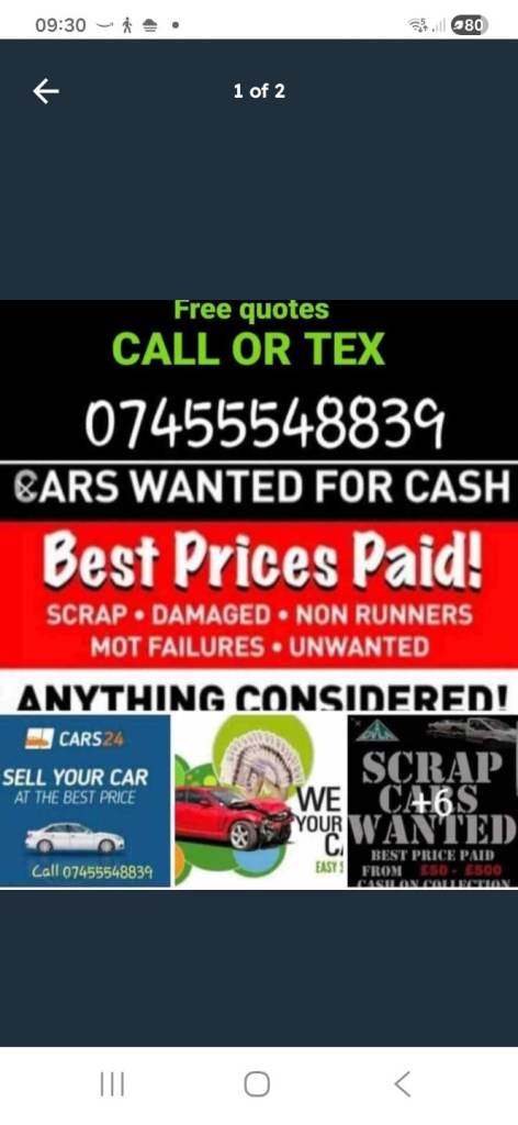 Scrap my car best price paid for used car same day collection 