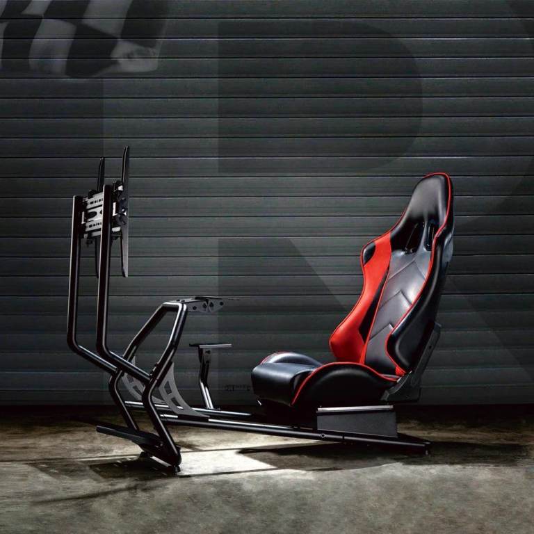 Sim Racing Rig / Ultimate Racing Wheel Stand + Seat + Monitor Stand + Gear Shifter Mount – As New