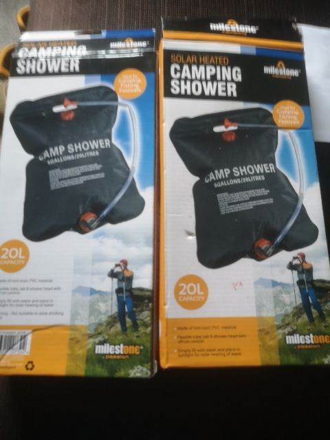 Milestone Solar Heated Camping Shower 20L - New