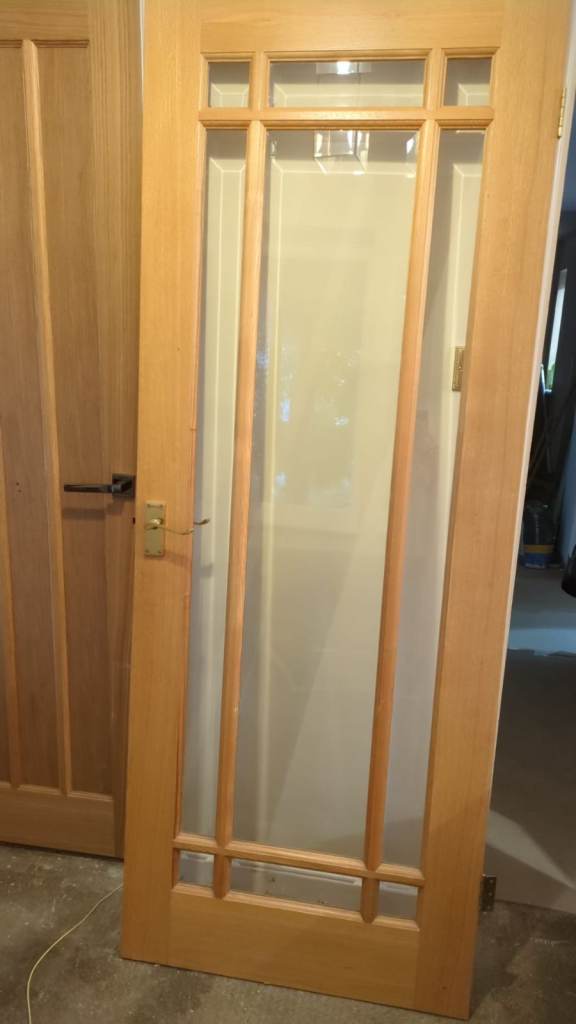 Glazed internal door in oak