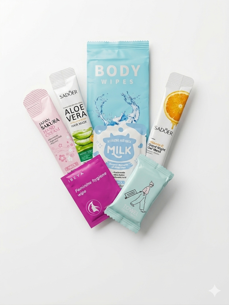 Daily Cosmetics Pack - Individually packed - travel, work trip, hiking, gift