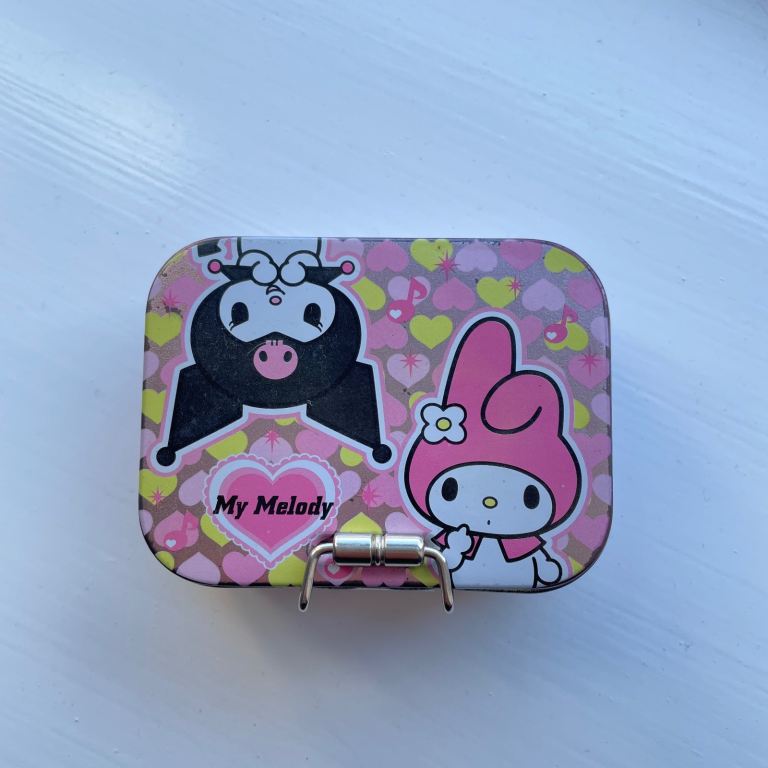 Sanrio Melody & Kuromi Small Tin Storage Metal Box Jewellery Box