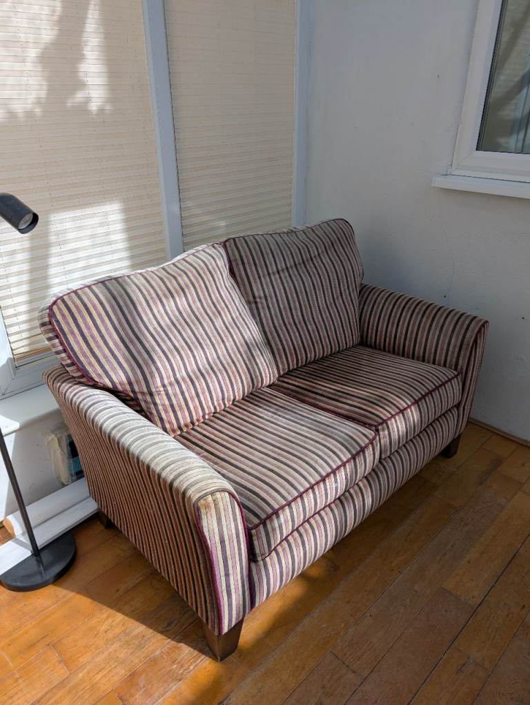 2-Seater Striped Fabric Sofa / Loveseat