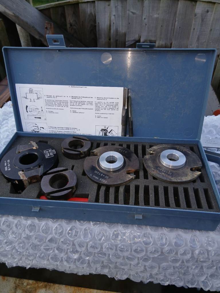 KITY SPINDLE MOULDER CUTTER BLOCK & CUTTERS