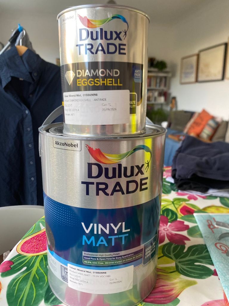 Unused Dulux Paint in Mineral Mist (light blue)
