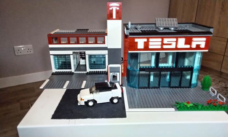 image for Lego Tesla Showroom, Garage concept build rare