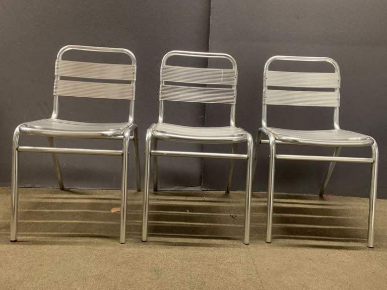 Aluminium bistro side chair or cafe chair (12 available) £30 each