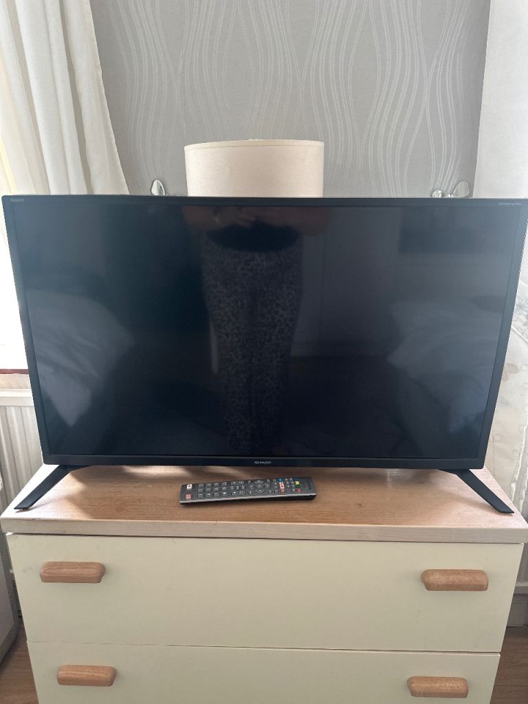 Sharp Black TV with Remote – Good Condition